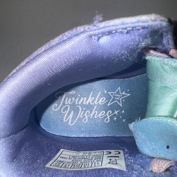 Twinkle Toes Skechers Girls 11C Sneakers Light Up Fairy Wings High Top Causal - Picture 12 of 13